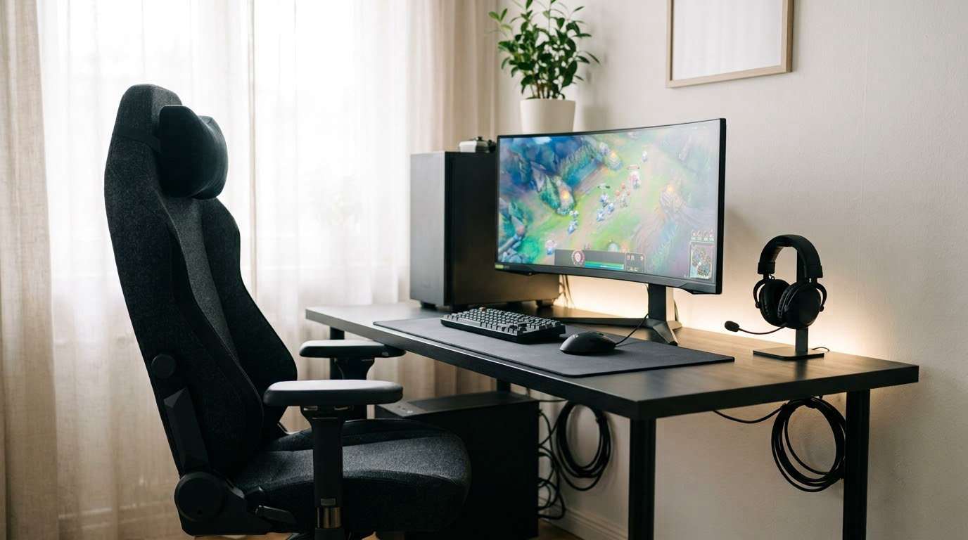how to set up a comfortable gaming chair and desk