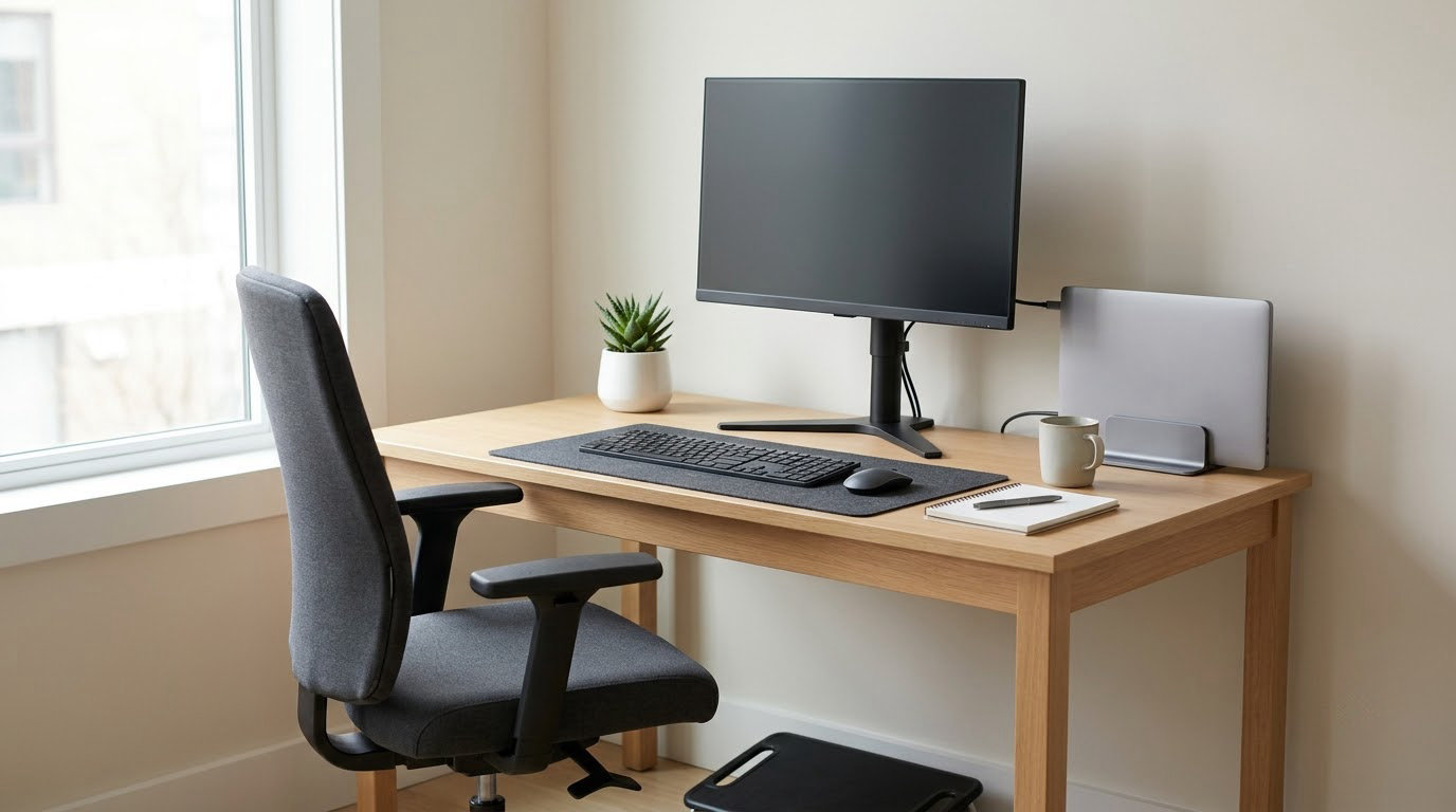 how to set up an ergonomic desk at the right height