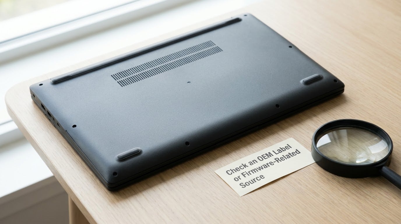 Check an OEM Label or Firmware-Related Source