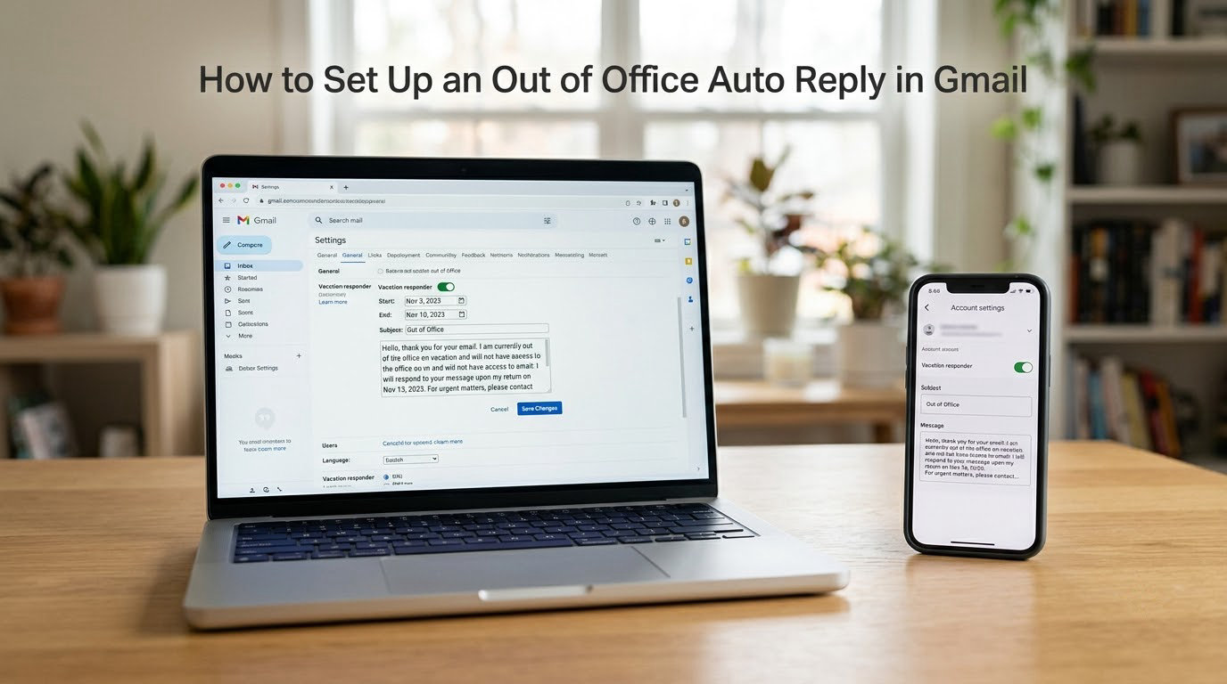 How to Set Up an Out of Office Auto Reply in Gmail