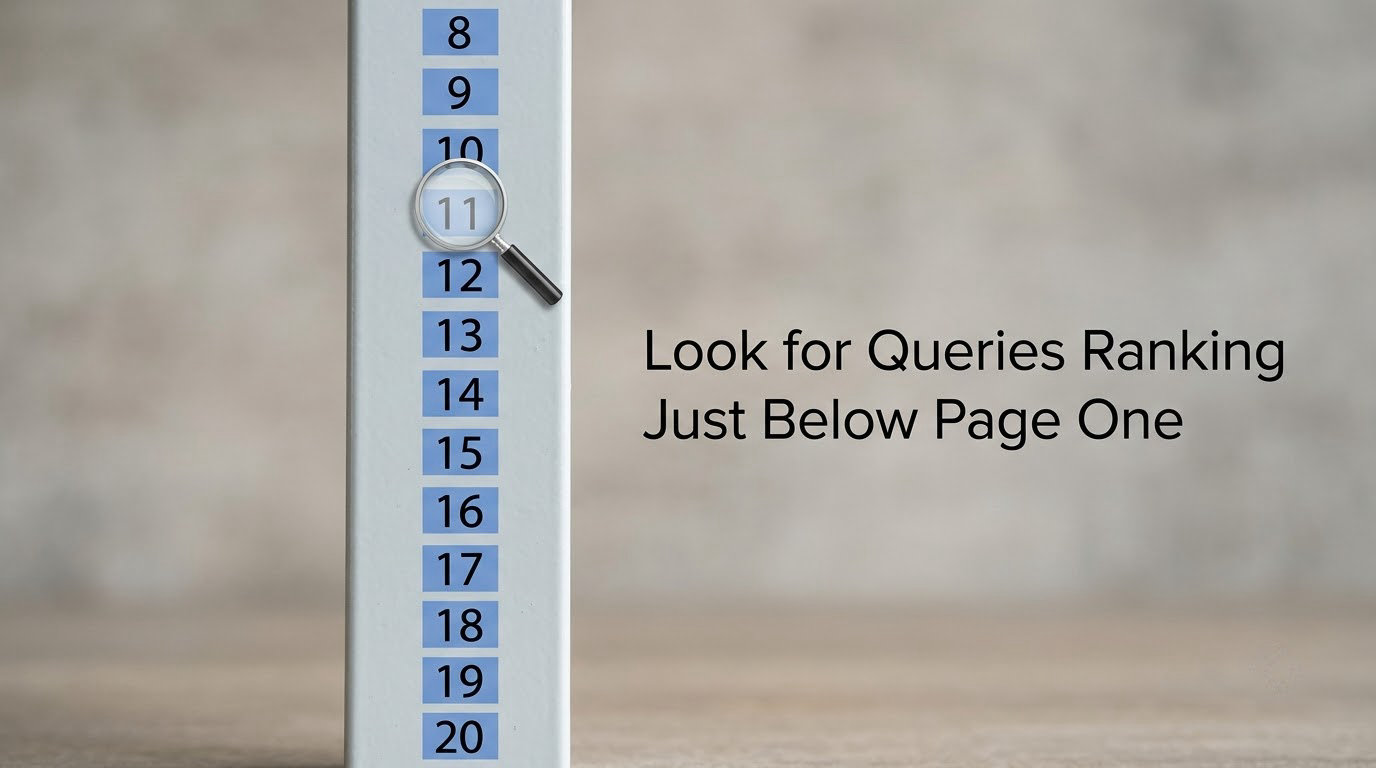 Look for Queries Ranking Just Below Page One